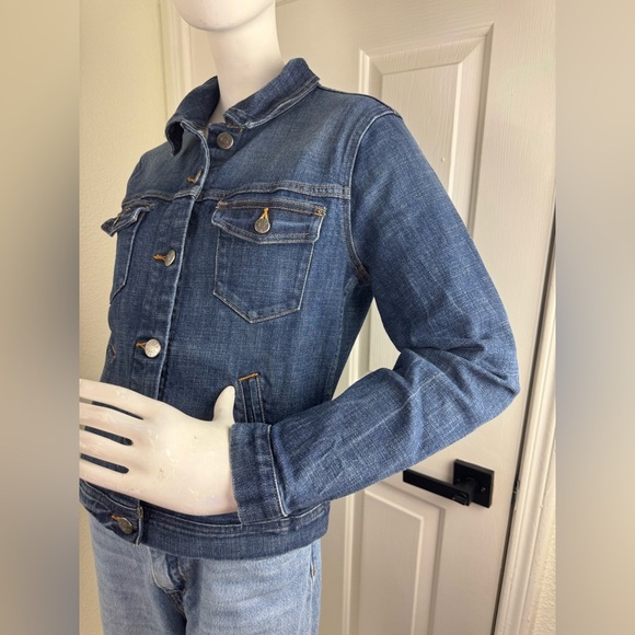 J. Crew Jean Jacket Women Small 02661 Short Washed Blue Denim Stretch Size - Picture 3 of 12